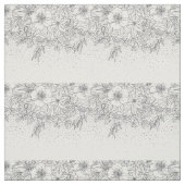 カワイイ白黒フローラドルと紙吹雪 ファブリック (見本)