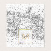 カワイイ白黒フローラドルと紙吹雪 名刺 (外部フラット)