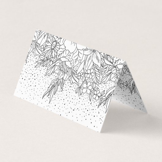 カワイイ白黒フローラドルと紙吹雪 名刺 (裏面)