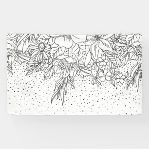 カワイイ白黒フローラドルと紙吹雪 横断幕