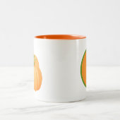 カワイイ秋季節のカボチャアド文字 ツートーンマグカップ (中央)