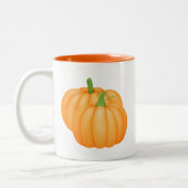 カワイイ秋季節のカボチャアド文字 ツートーンマグカップ (左)