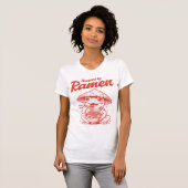 カワイイ蛙のラーメンTシャツ 食べ物パロディ Tシャツ (正面フル)