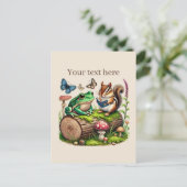 カワイイ読ズ動物愛好家のカスタマイズ ポストカード (スタンド正面)