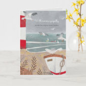 カワイイ貝の海岸線かわいいイラストレーション カード (黄色い花)