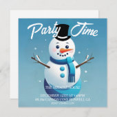 カワイイ霜の降りたザ雪だるま招待状 招待状 (正面/裏面)
