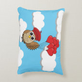 カワイイ飛んでいるフクロウハートバルーン アクセントクッション (裏面(縦))
