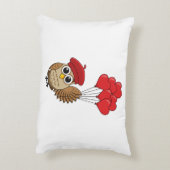 カワイイ飛んでいるフクロウハートバルーン アクセントクッション (裏面(縦))