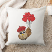 カワイイ飛んでいるフクロウハートバルーン クッション (ブランケット)