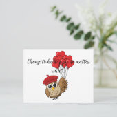 カワイイ飛んでいるフクロウハートバルーン |追加文字 シーズンポストカード (スタンド正面)