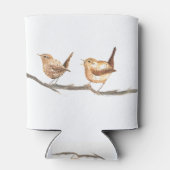 カワイイ鳥の水色の森林野生生物 缶クーラー (裏面)