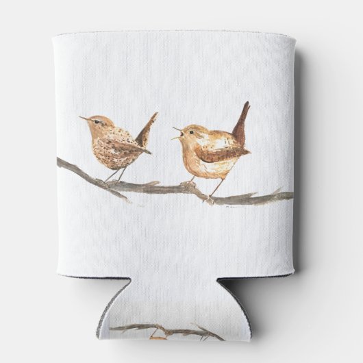 カワイイ鳥の水色の森林野生生物 缶クーラー (裏面)