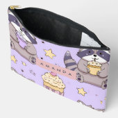 カワイイ・アライグマとカップケーキの柄のオリジナルグッズ アクセサリーポーチ (見開き)