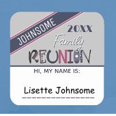 カワイイ！カスタムファミリ懇親会名タグシール スクエアシール