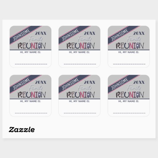 カワイイ！カスタムファミリ懇親会名タグシール スクエアシール (シート)