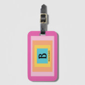 カワイイ&カラフルモノグラム文字の名前ガーリーおもしろい ラゲッジタグ (正面縦)