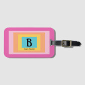 カワイイ&カラフルモノグラム文字の名前ガーリーおもしろい ラゲッジタグ (正面横)