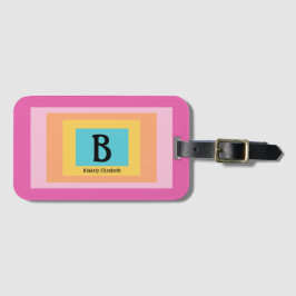 カワイイ&カラフルモノグラム文字の名前ガーリーおもしろい ラゲッジタグ