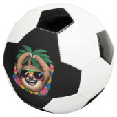 カワイイ・トロピカル・ナマケモノ - かわいい夏の雰囲気 レインボー サッカーボール (3/4)