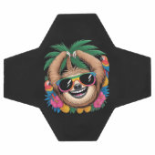 カワイイ・トロピカル・ナマケモノ - かわいい夏の雰囲気 レインボー サッカーボール (フラット)
