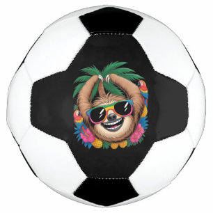 カワイイ・トロピカル・ナマケモノ - かわいい夏の雰囲気 レインボー サッカーボール
