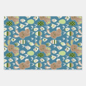 カワイイ&ハッピーイースターバンニー ラッピングペーパーシート (正面3)