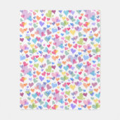 カワイイ&パステルカラフルハートパターガーリーンカワイイ フリースブランケット (正面)