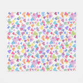 カワイイ&パステルカラフルハートパターガーリーンカワイイ フリースブランケット (正面(横))