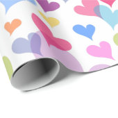 カワイイ&パステルカラフルハートパターガーリーンカワイイ ラッピングペーパー (ロールコーナー)