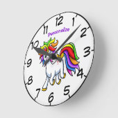 カワイイ&ベビーおもしろいの一角漫画の個人設定 ラウンド壁時計 (傾斜)