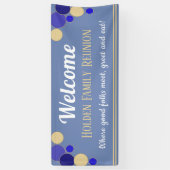 カワイイ！明るいファミリー懇親会のバナー（青） 横断幕 (縦)