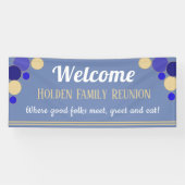 カワイイ！明るいファミリー懇親会のバナー（青） 横断幕 (横)