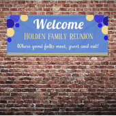 カワイイ！明るいファミリー懇親会のバナー（青） 横断幕