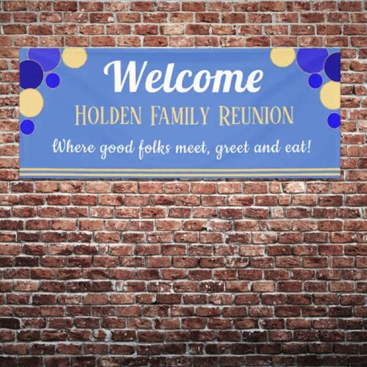 カワイイ！明るいファミリー懇親会のバナー（青） 横断幕