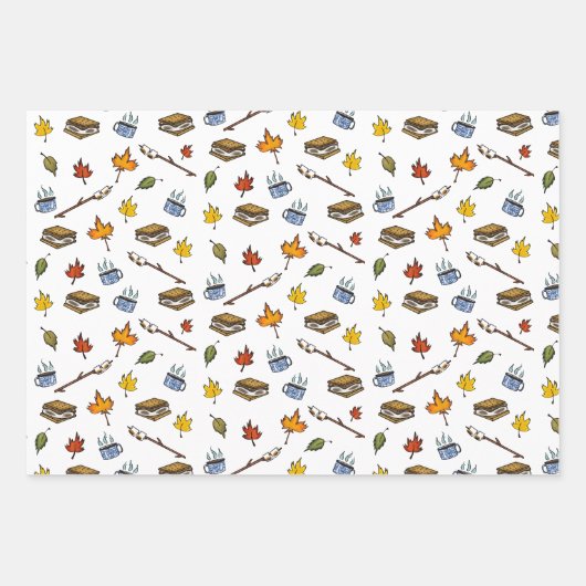 カワイエスモーレスキャンプファイアハッピーキャンパー誕生日 ラッピングペーパーシート (正面3)