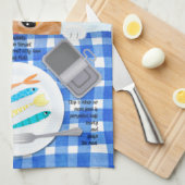 カワイオレンおもしろいジキャットブレックファーストレシピ キッチンタオル (四つ折り)