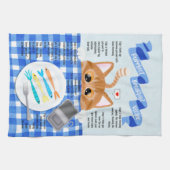 カワイオレンおもしろいジキャットブレックファーストレシピ キッチンタオル (横)