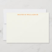 カワイオレンジの水彩パーソナライズされた模様 ノートカード (正面)