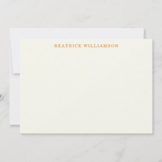 カワイオレンジの水彩パーソナライズされた模様 ノートカード (正面)