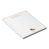 カワイオレンジロビンシンプルエレガント ノートパッド (アングル)