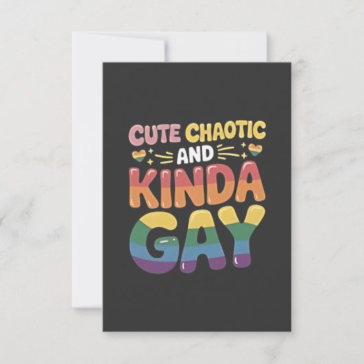 カワイカオスキンダゲイLGBTQプライド月 サンキューカード (正面)
