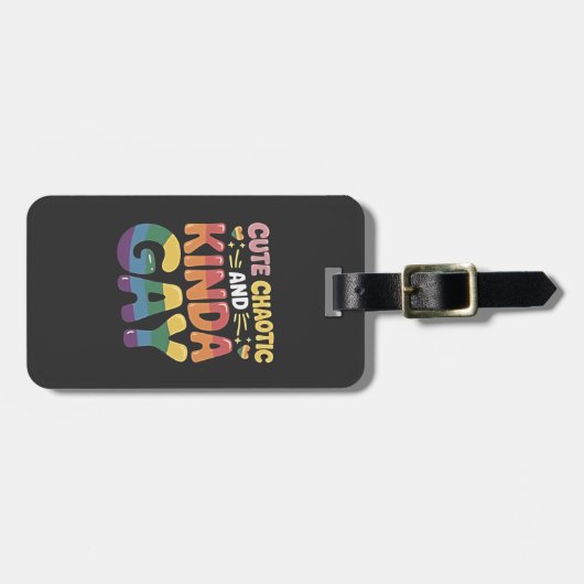 カワイカオスキンダゲイLGBTQプライド月 ラゲッジタグ (正面横)