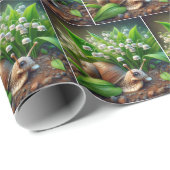 カワイカタツムリとユリの花|過去記事 ラッピングペーパー (ロールコーナー)