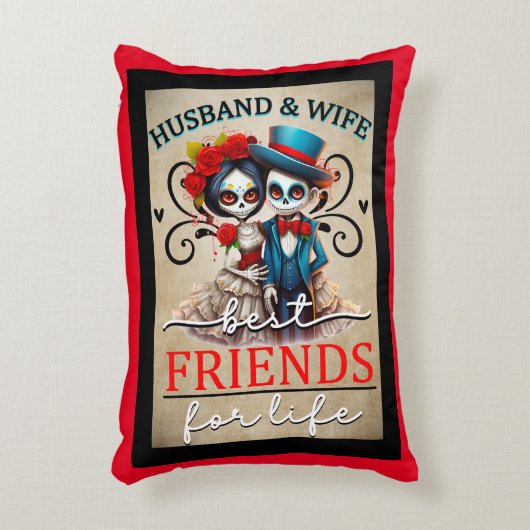 カワイカップル砂糖スカル アクセントクッション (正面(垂直))