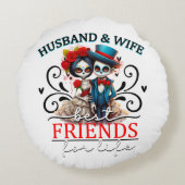 カワイカップル砂糖スカル ラウンドクッション (裏面)