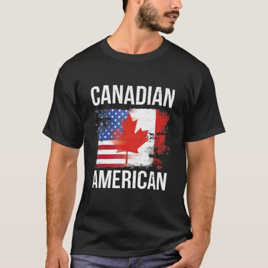 カワイカナダデイカナダアメリカン米国国旗 Tシャツ (正面)