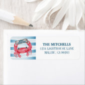 カワイカニ航海のストライプ差出人住所 ラベル (インサイチュ)