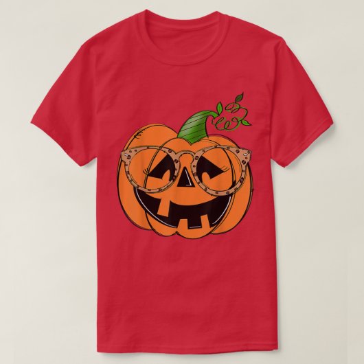 カワイカボチャ顔おもしろいカボチャ恋人ハロウィーンCo Tシャツ (デザイン正面)