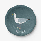 カワイカモメパーソナライズされた航海の ペーパープレート (正面)