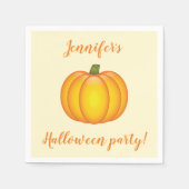 カワイカートカボチャパーソナライズされたハローウィンパーティ スタンダードカクテルナプキン (正面)